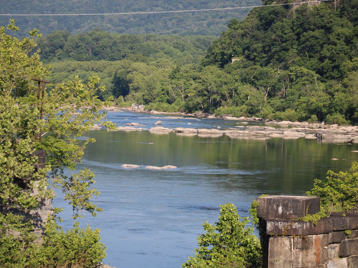 calm water on the potomac river outside of Harpers Ferry, WV