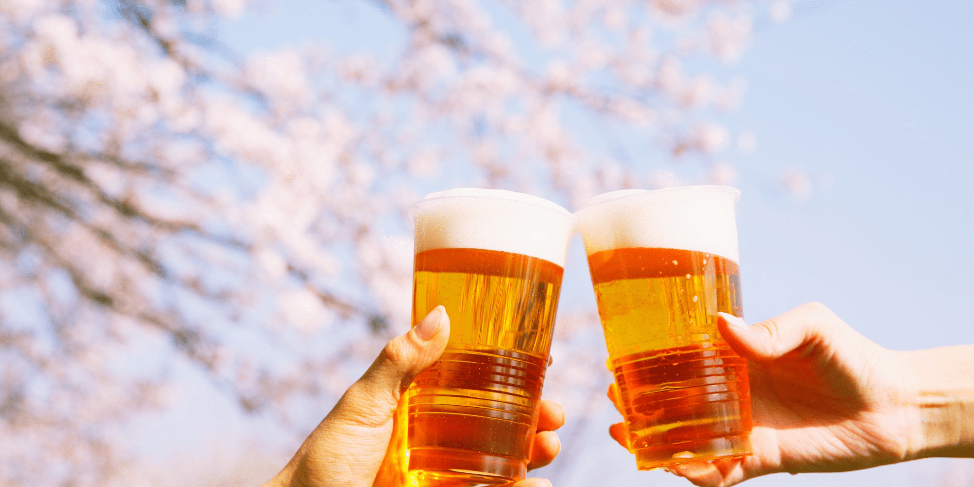 cheers-ing two beers