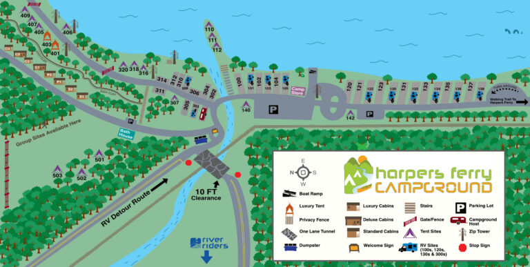 map of harpers ferry campground